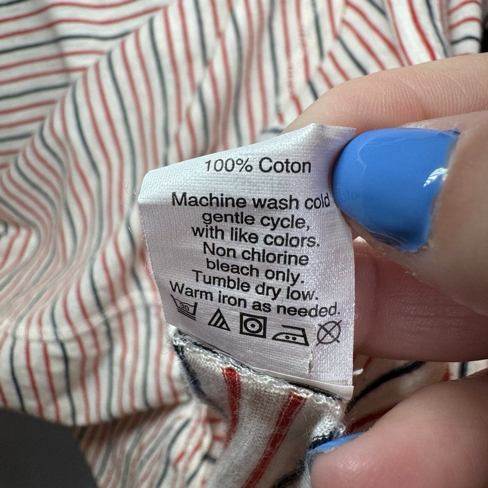 Madewell Striped T-Shirt Size S Patriotic Red Blue Cream Short Sleeve Casual - Picture 4 of 6